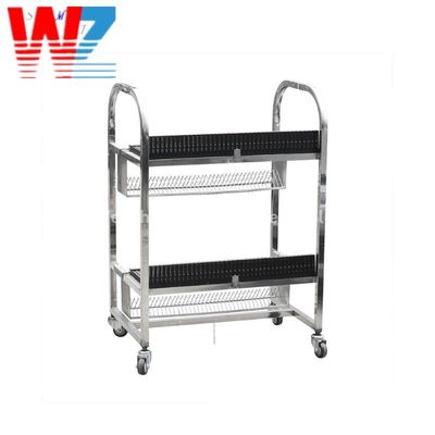 SMT Mesin Fuji feeder Cart Double Layers Stainless Steel feeder storage cart untuk mesin pick and place fuji